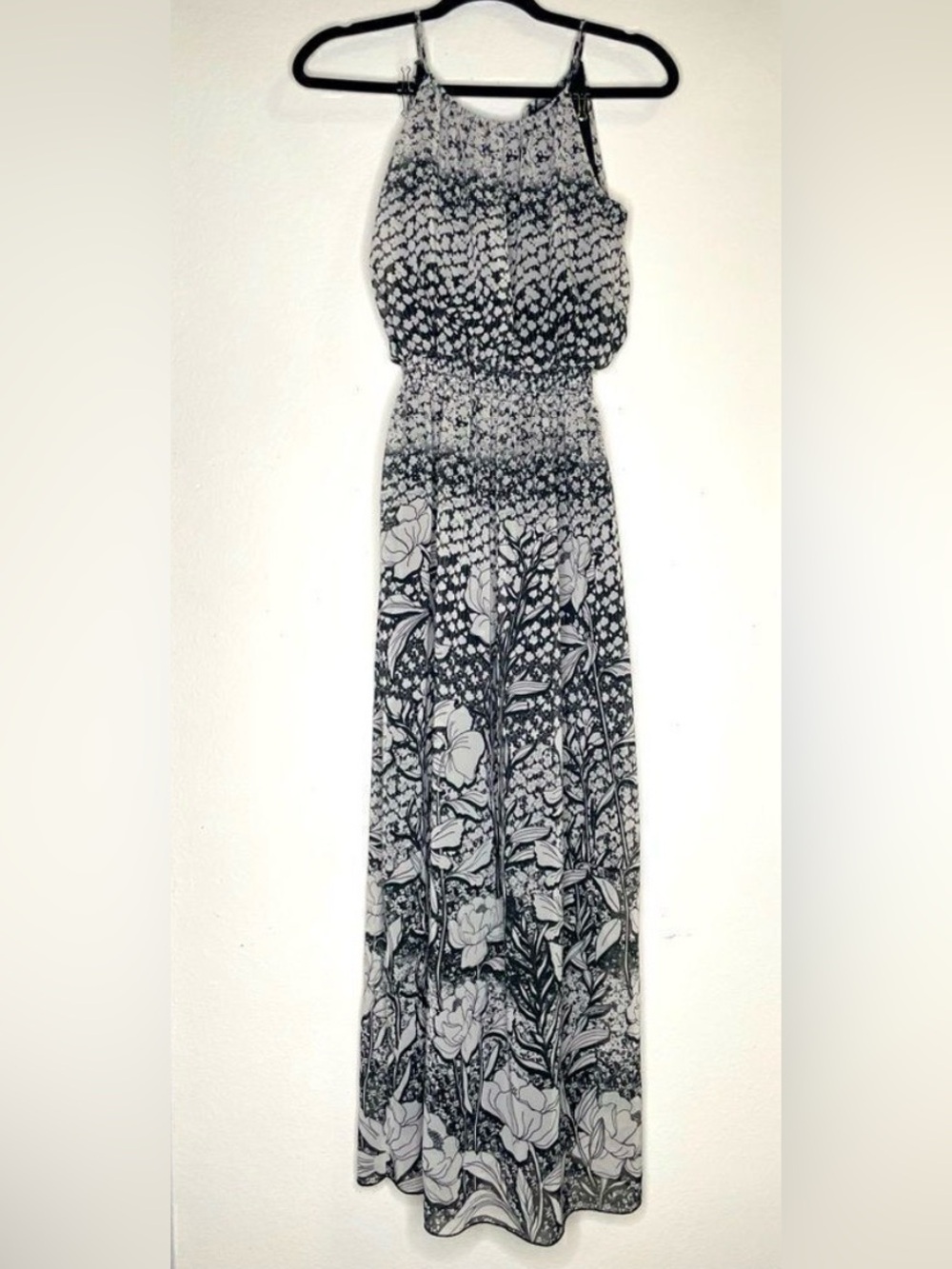 Enfocus Studio Black and White Floral Maxi Dress